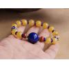 Baltic Sea Natural Amber with Big Lapis lazuli Bead Bracelet Limited Edition