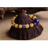 Baltic Sea Natural Amber with Big Lapis lazuli Bead Bracelet Limited Edition