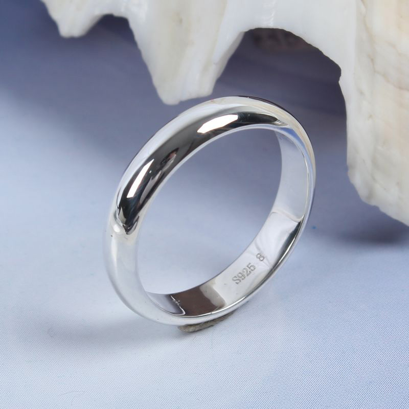 4MM Fashion Handmade S925 Sterling Silver Simple Woman And Men Ring 4MM Fashion Handmade S925 Sterling Silver Simple Woman And Men Ring