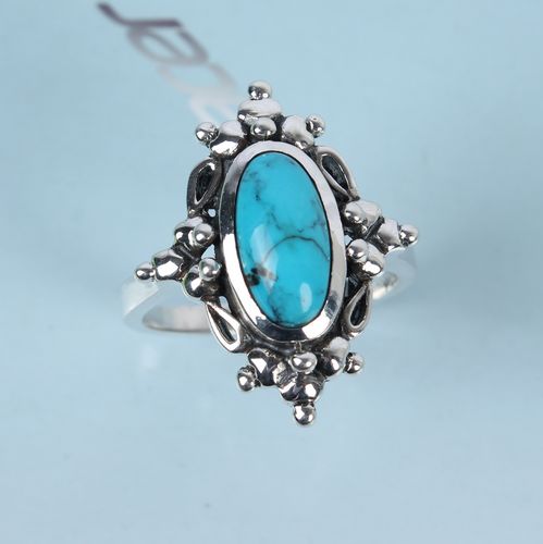 Handmade Vintage Style Natural Turquoise 925 Silver Ring For Women Handmade Vintage Style Natural Turquoise 925 Silver Ring For Women