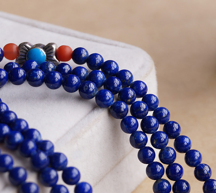 5MM 108 Natural Lapis Lazuli Malas With Chalcedony Agate Layered Buddhism Bracelet 5MM 108 Natural Lapis Lazuli Malas With Chalcedony Agate Layered Buddhism Bracelet