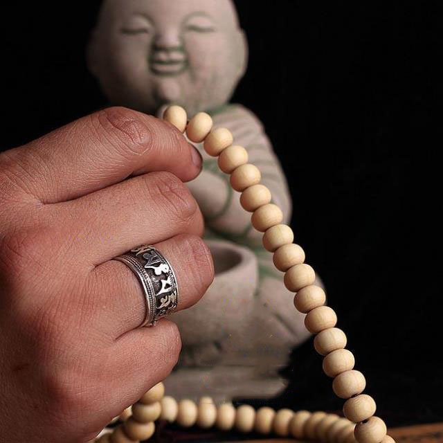 Nepal Handmade 925 Sterling Silver Tibetan Om Mani Padme Hum Mantra Ring Nepal Handmade 925 Sterling Silver Tibetan Om Mani Padme Hum Mantra Ring