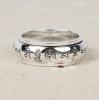 Handmade S990 Silver Om Mani Padme Hum Fashion Men Women Handmade Tibetan Spinning Ring