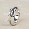 Handmade S990 Silver Om Mani Padme Hum Fashion Men Women Handmade Tibetan Spinning Ring