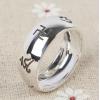 Handmade S990 Sterling Silver Sanskrit Swastika Men Lucky Ring