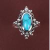 Handmade Vintage Style Natural Turquoise 925 Silver Ring For Women