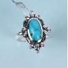 Handmade Vintage Style Natural Turquoise 925 Silver Ring For Women