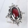 Handmade Vintage Natural Garnet 925 Silver Princess Ring Women