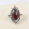 Handmade Vintage Natural Garnet 925 Silver Princess Ring Women