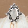 Handmade Vintage Natural Moonstone 925 Silver Princess Ring Women
