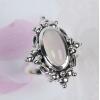 Handmade Vintage Natural Moonstone 925 Silver Princess Ring Women