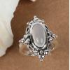 Handmade Vintage Natural Moonstone 925 Silver Princess Ring Women