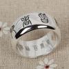 11MM Handmade 990 Silver Chinese Taoism Lucky Ring