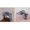 Vintage Mens 925 Sterling Silver Dragon Open Ring Style A