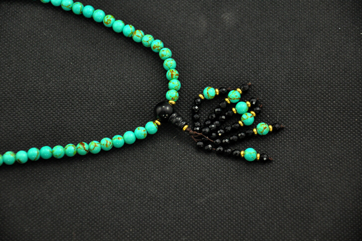 Natural Turquoise And Agate 108 Buddha Beads Bracelet Natural Turquoise And Agate 108 Buddha Beads Bracelet