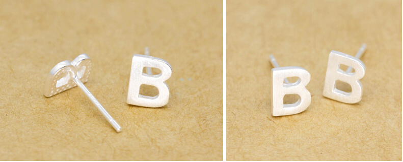S925 Sterling Silver Alphabet Stud Earrings Letter Earring S925 Sterling Silver Alphabet Stud Earrings Letter Earring