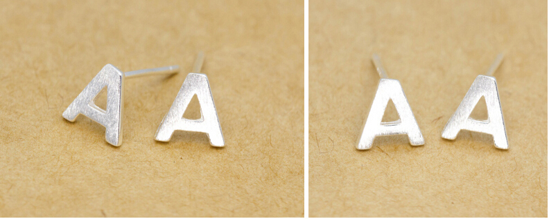 S925 Sterling Silver Alphabet Stud Earrings Letter Earring S925 Sterling Silver Alphabet Stud Earrings Letter Earring
