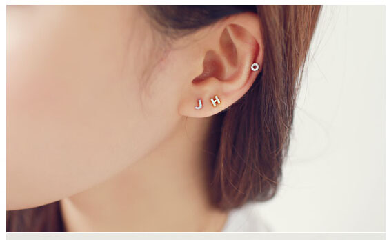 Alphabet Earring 925 Sterling Silver Letter Stud Earrings Initial Earrings Alphabet Earring 925 Sterling Silver Letter Stud Earrings Initial Earrings