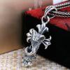 Retro S925 Silver Men Snake And Cross Pendant