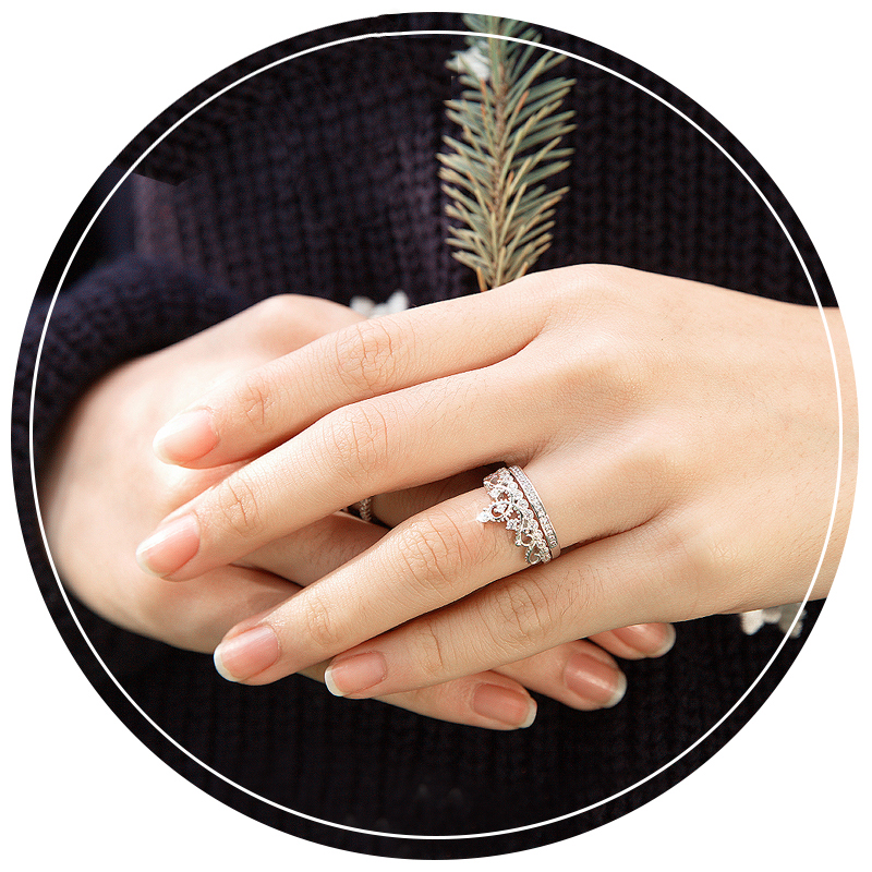 925 Sterling Silver Crown Shape CZ Inlaid Womens Cocktail Princess Ring 925 Sterling Silver Crown Shape CZ Inlaid Womens Cocktail Princess Ring
