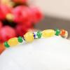 925 Silver Amber Healing Crystal Red Agate Green Emerald Treasure Bracelet