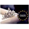 925 Sterling Silver Crown Shape CZ Inlaid Womens Cocktail Princess Ring