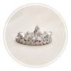 925 Sterling Silver Crown Shape CZ Inlaid Womens Cocktail Princess Ring