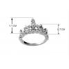 925 Sterling Silver Crown Shape CZ Inlaid Womens Cocktail Princess Ring