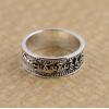 Vintage Style 925 Sterling Silver OM MANI PADME HUM Mantra Vajra Ring