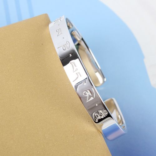 925 Sterling Silver Om Mani Padme Hum Mantra Buddhist Swastika Open Adjustable Bangle Bracelet 925 Sterling Silver Om Mani Padme Hum Mantra Buddhist Swastika Open Adjustable Bangle Bracelet