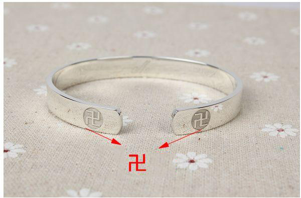 925 Sterling Silver Om Mani Padme Hum Mantra Buddhist Swastika Open Adjustable Bangle Bracelet 925 Sterling Silver Om Mani Padme Hum Mantra Buddhist Swastika Open Adjustable Bangle Bracelet