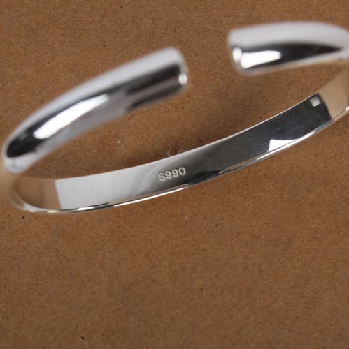 990 Sterling Silver Om Mani Padme Hum Mantra Open Adjustable Bangle Bracelet 990 Sterling Silver Om Mani Padme Hum Mantra Open Adjustable Bangle Bracelet