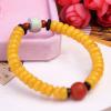 Natural Egg Yolk Amber And Red Chalcedony Bracelet