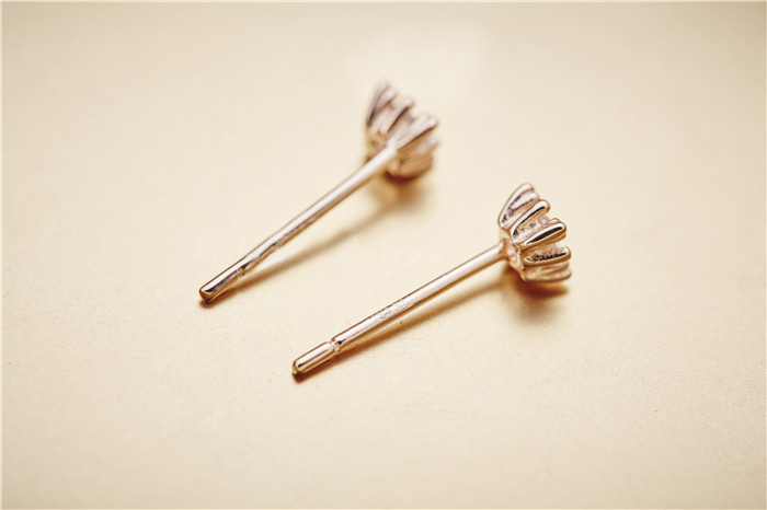 New 925 Silver Rose Gold Plated Zircon Earrings With Detachable Flower Branches New 925 Silver Rose Gold Plated Zircon Earrings With Detachable Flower Branches