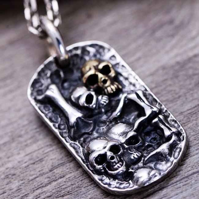 Vintage 925 Silver Terror Death Valley Skull Pendant No Chain Vintage 925 Silver Terror Death Valley Skull Pendant No Chain