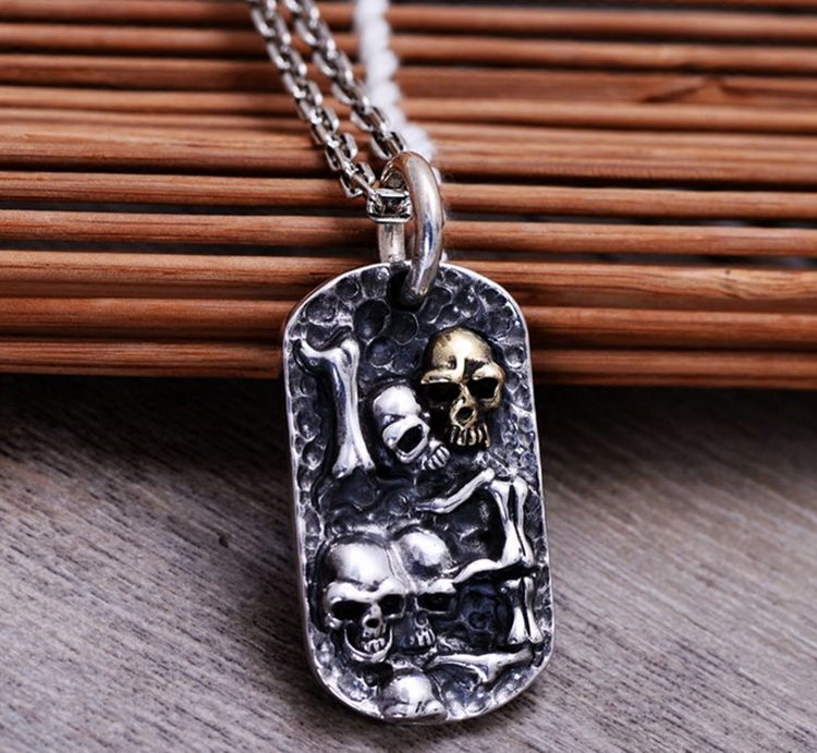Vintage 925 Silver Terror Death Valley Skull Pendant No Chain Vintage 925 Silver Terror Death Valley Skull Pendant No Chain