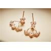 New 925 Silver Rose Gold Plated Zircon Earrings With Detachable Flower Branches