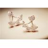 New 925 Silver Rose Gold Plated Zircon Earrings With Detachable Flower Branches