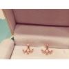 New 925 Silver Rose Gold Plated Zircon Earrings With Detachable Flower Branches