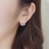 New 925 Silver Rose Gold Plated Zircon Earrings With Detachable Flower Branches