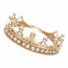 New 925 Silver Gold Plated Pearl Crown Ring