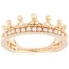 New 925 Silver Gold Plated Pearl Crown Ring