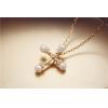 Vintage 925 Silver Gold-plated Cross Shaped Pearl Pendant Necklace