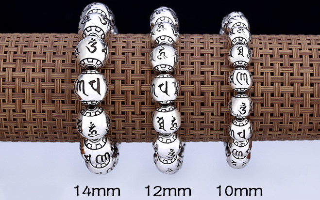 Vintage Nepal Handmade Jewellery Om Mani Padme Hum 925 Sterling Silver Buddha Beads Bracelet Vintage Nepal Handmade Jewellery Om Mani Padme Hum 925 Sterling Silver Buddha Beads Bracelet