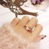 Fashion 925 Silver Gold-plated White Butterfly Shell Cute Flowers Ring