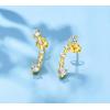 Fashion 925 Silver Gold-plated Campanula/Bellflower Earrings