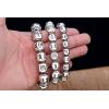 Vintage Nepal Handmade Jewellery Om Mani Padme Hum 925 Sterling Silver Buddha Beads Bracelet