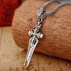 Vintage Handmade Men S925 Silver Om Mani Padme Hum Exorcising Holy Sword Pendant No Chain