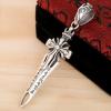 Vintage Handmade Men S925 Silver Om Mani Padme Hum Exorcising Holy Sword Pendant No Chain