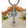 Vintage Handmade 925 Silver Buddhism Rotatable Prayer Wheel Om Mani Padme Hum Pendant No Chain